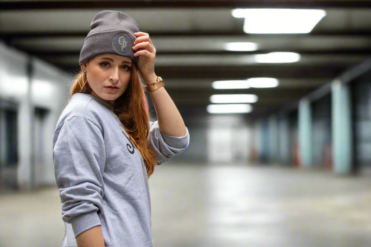 Graphite reflective beanie