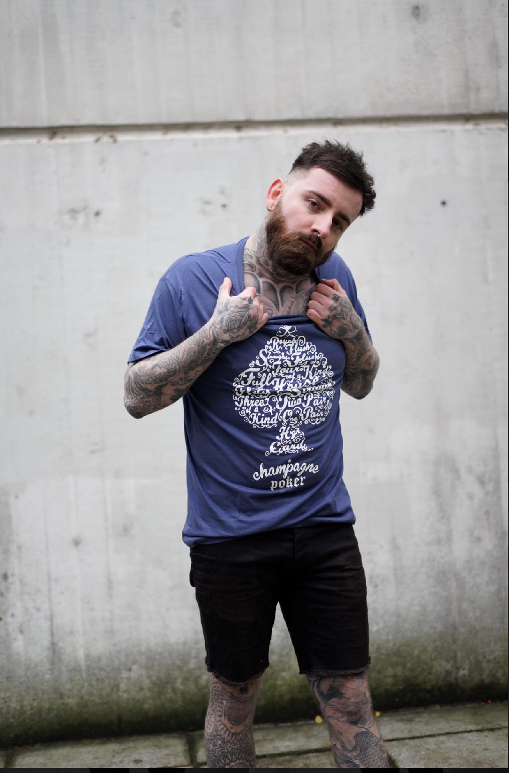 Blue Denim High card Tee