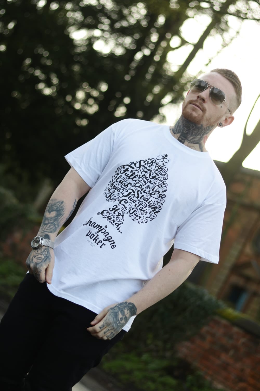 White High card Tee